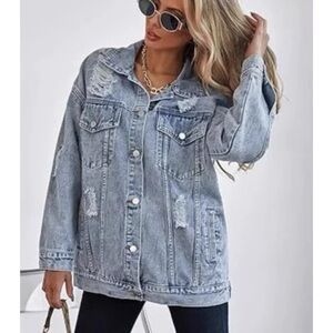 Express Distressed Denim Jacket